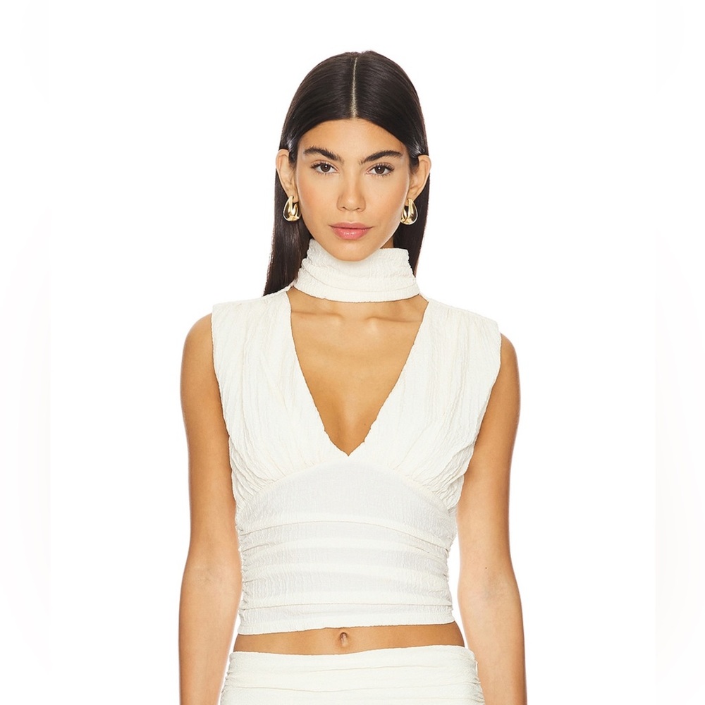 Camila Coelho Cream Vale Top
